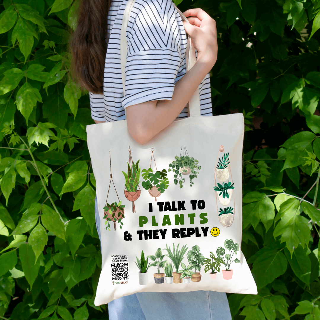 Plant Lovers tote Bag with Garden Quote pack of 1